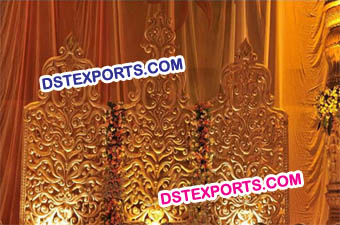 Muslim Wedding Golden Carved Backdrop Frames