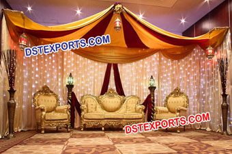 Indian Teak Wood Wedding Sofa Set