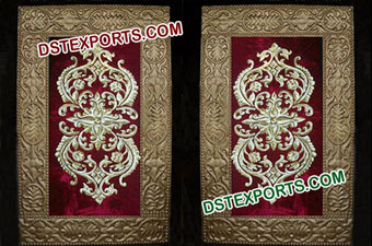 Indian Wedding Golden Embroidered Backdrop Frame