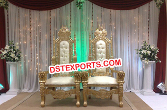 Wedding Golden Bride Groom Chair