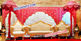 Indian Wedding Stage Decors with Sofa Set