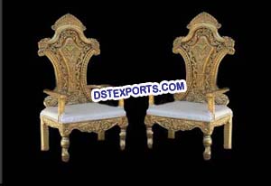 Wedding Wooden Carved Designer Chairs