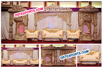 Asian Wedding Stage With Gold Furnitures
