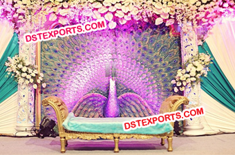 Wedding Fiber Backdrop Peacock Theem Stage Panel