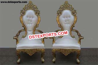 Wedding Designer Golden Carved Chairs