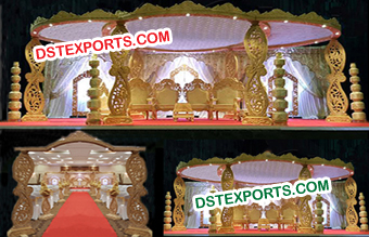 Paisley Style Wooden Hand Carved Mandap