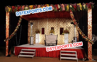 Wedding Stage Gold Crystal Leather Backdrop Frames