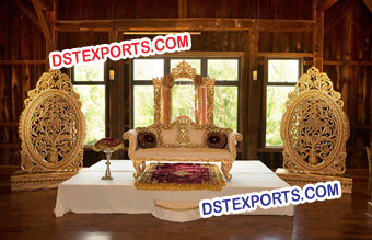 Fiber Carved Mandap Decoration Backdrop Panel