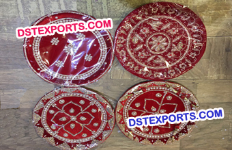 Shagun Thali Red Wedding Plate