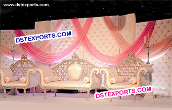 White Wedding Leather Panel Stage Decoration