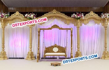 Traditional Indian Wooden Wedding Stage