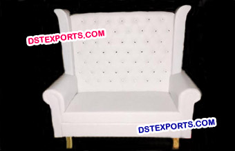 Modern White Leather Love Seat