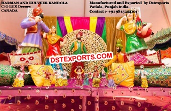 Punjabi Sikh Wedding Stage Decor Set