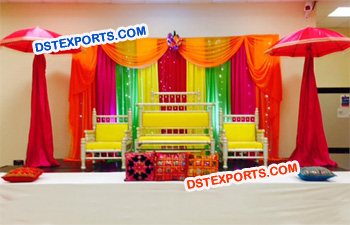 Colorful Wedding Sangeet Stage Furniture