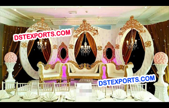 Unusual Leather Oval Wedding Stage Backdrop Frames