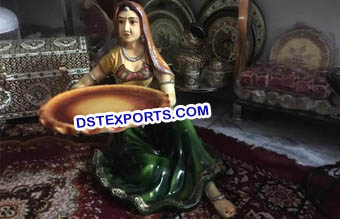 Rajasthani Lady Decoration Fiber Statue