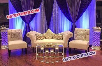 Leather Tufted Wedding Sofa Set