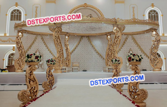 Stylish Wooden Hand Carved Mandap For Wedding
