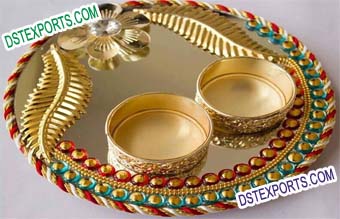 Traditional Golden Thali for Wedding