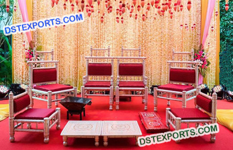 Traditional Gujrati Wedding Mandap Chairs Set