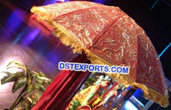 Indian Wedding Traditional Red Umbrella Chattar