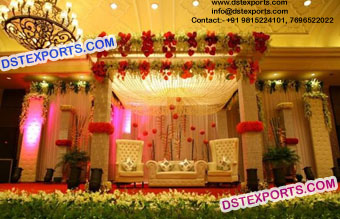 Asian Wedding Leather Crystal Fitted Stage Decor