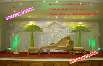 Asian Muslim Mehndi Stage Umberellas Decor