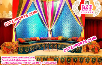 Muslim Mehndi Stage Embrodried Backdrop