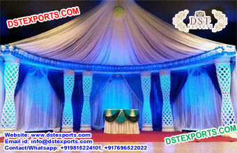 Asian Blue Wedding Theme Stage