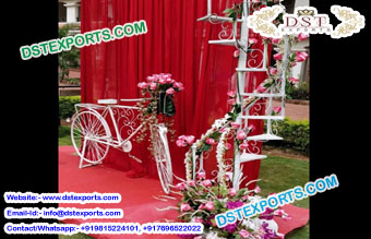 Latest Metal Stairs and Bicycle For Wedding Decor