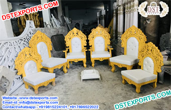 Traditional Low Back Mandap Chair Set