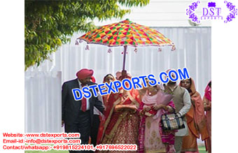 Punjabi Bridal Entry Phulkari Umbrella