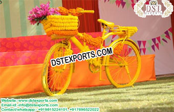 New Bride Entrance with Flower Decorated Bicycle
